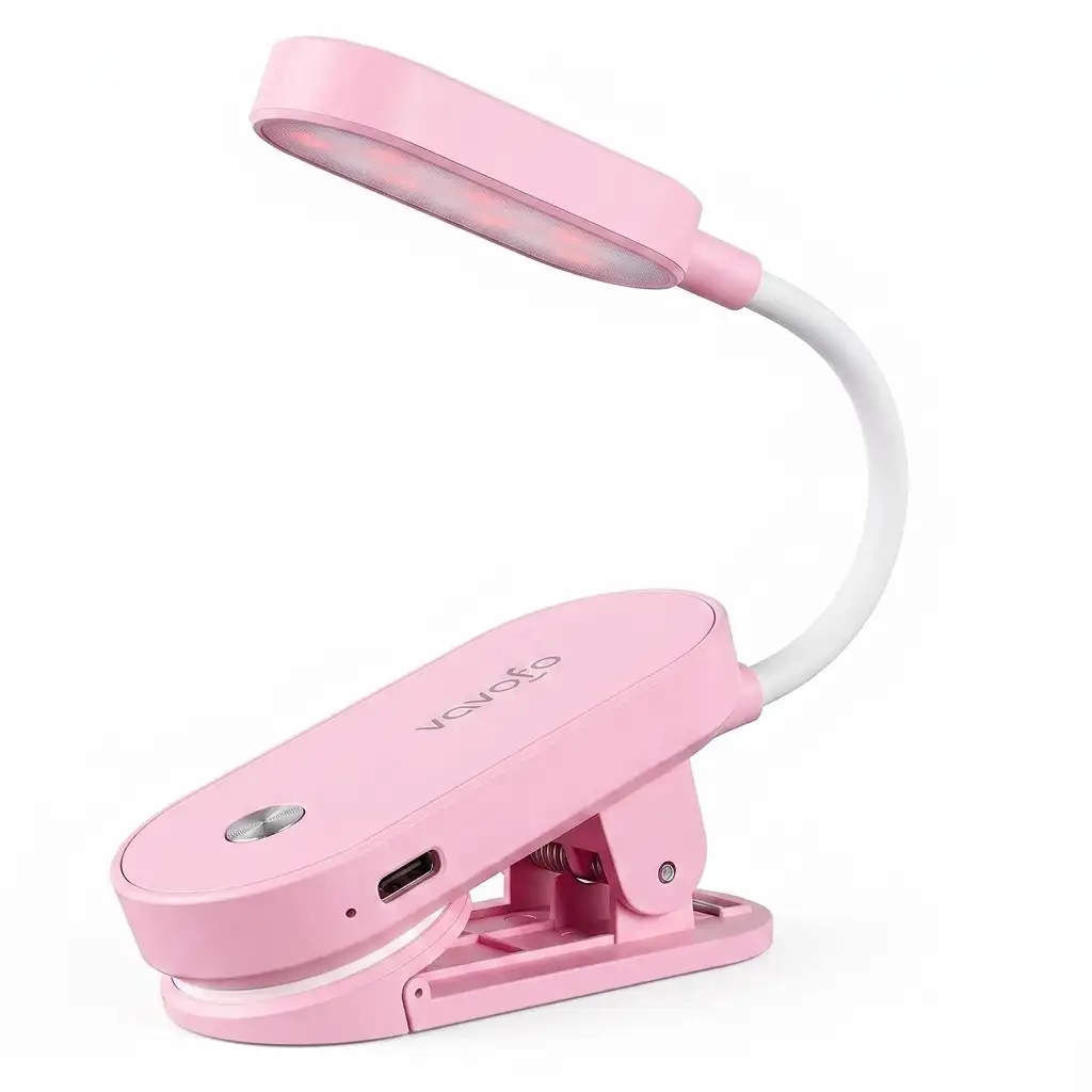 VAVOFO 14 LED rechargeable book light pink amber eye care